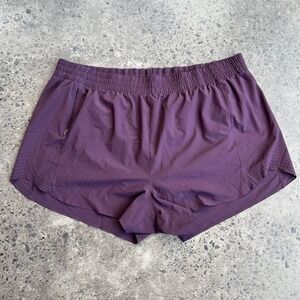 Athleta Shorts Womens 2X Purple Hustle 4" Running Athletic Zip Pocket Workout
